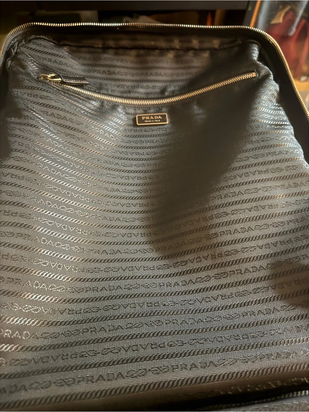 Prada Black Nylon Laptop Tote with Logo Triangle